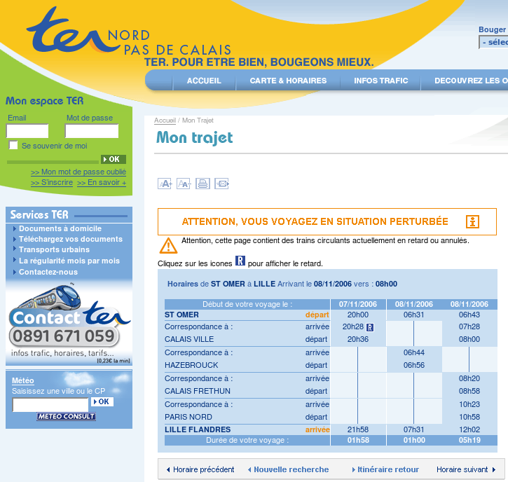 Horaires totalement fantaisistes